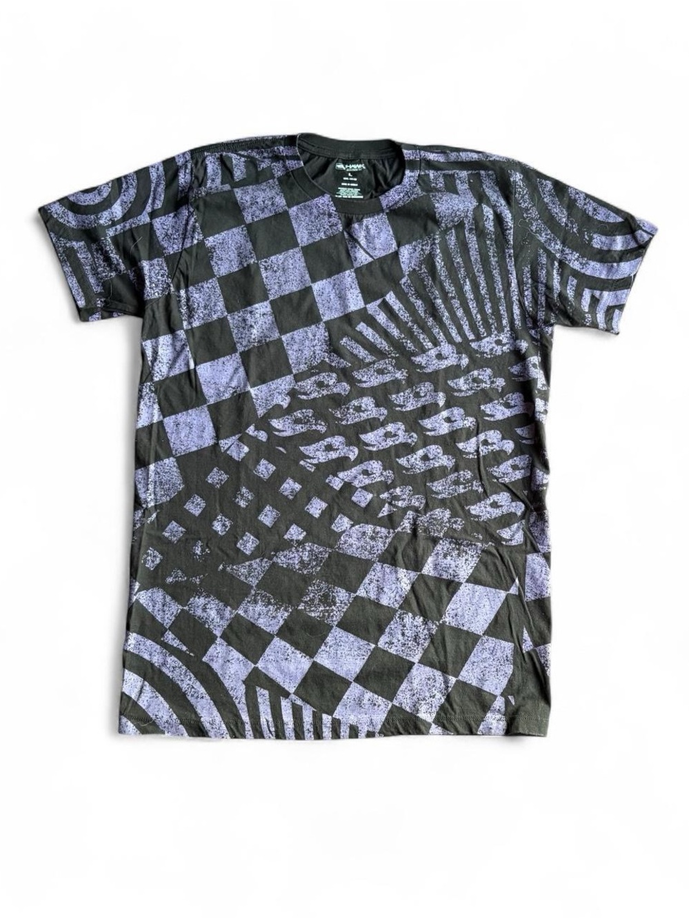 Tony Hawk Black & Purple Abstract Checkered Graphic Tee